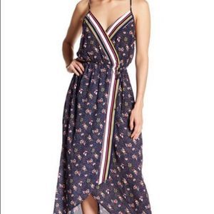 Nordstrom Floral Wrap Dress - Navy and Multicolor